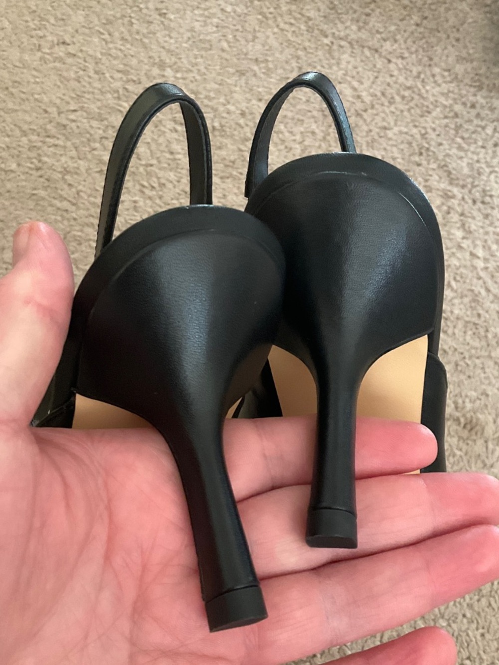 Stuart Weitzman Black Leather Pointed-Toe Slingback Pump - Picture 8 of 8